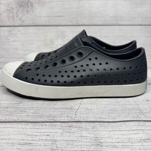 Native Shoes Jefferson Black White Rubber Perforated Slip On Sneakers Womens 8‎